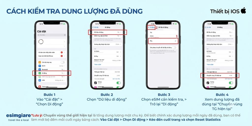 Kiểm tra dung lượng đã dùng trên iOS