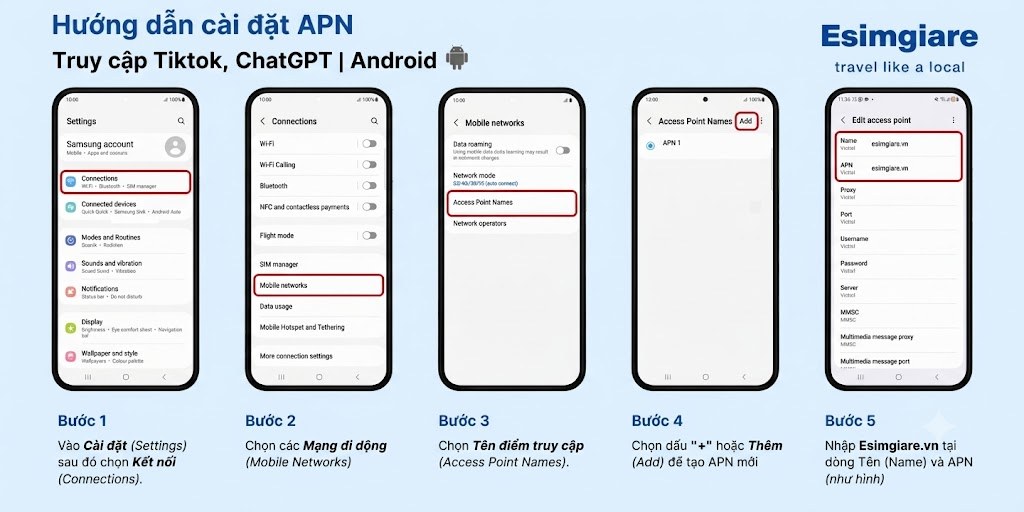 Cách cài đặt APN cho Android