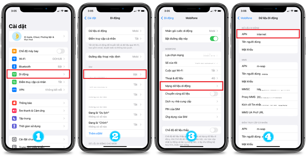 Điền APN trên iOS